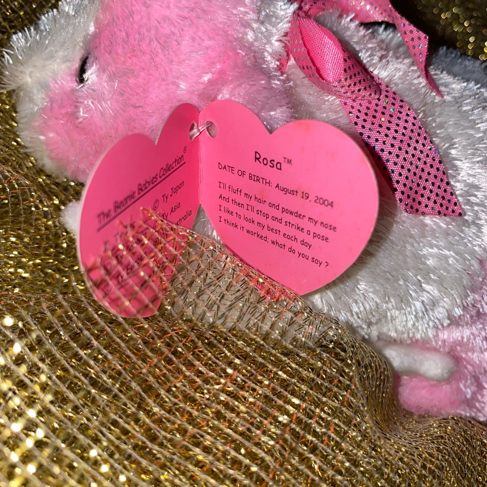 Ty Beanie Babies Collection 2004 Plush Rosa Hamster or Guinea Pig 6” - Picture 5 of 6